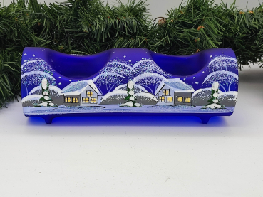 Preview: Teelichthalter für 2 Lichter in Dunkelblau